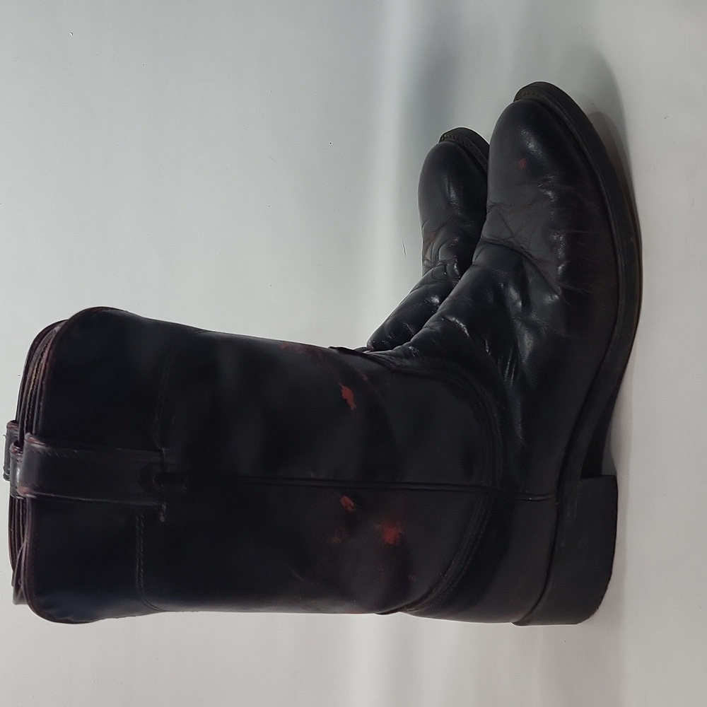 Laredo Black Distress Leather Western Cowboy Cowgirl Boots